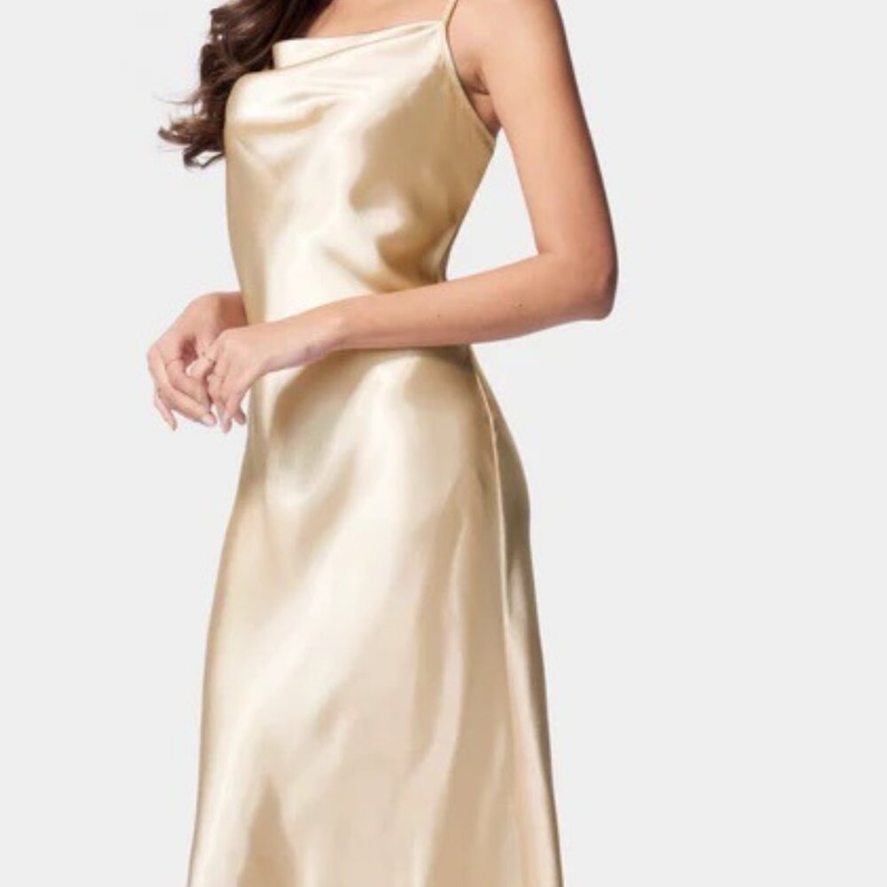 BEBE Cowl Neck Midi Slip Dress (XS)